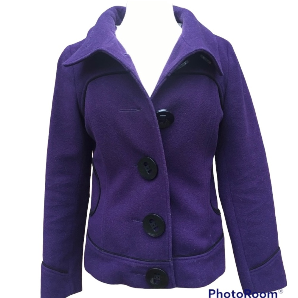 Soia & Kyo Teo pea purple blk trim, large buttons